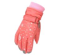 Invernali da Sci con Ricamo Rosa Impermeabili Antivento per Sci Snowboard Quando Fa Freddo - Design Carino, Antiscivolo, Comodi e Delicati Sulla Pelle per gli Sport All'aria Aperta (ORANGE)