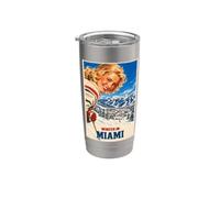 Inverno a Miami Florida divertente vintage sci poster stile Bicchiere termico in acciaio inox doppia parete