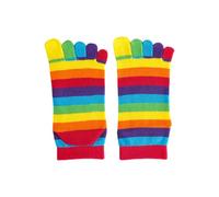Inverno Autunno Traspirante Tubo Medio Calze Per Le Donne Arcobaleno A Strisce Separatore Dita Cinque Dita Atletica Cavigliera, B, Taglia unica