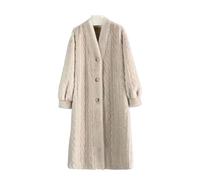 Inverno Caldo Faux Pellicce di Visone Cappotti Lunghi Donne Addensare Cotone Imbottito Foderato Giacche Monopetto Top Allentati, Colore: albicocca, Medium
