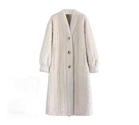 Inverno Caldo Faux Pellicce di Visone Cappotti Lunghi Donne Addensare Cotone Imbottito Foderato Giacche Monopetto Top Allentati, bianco, Medium