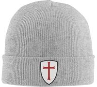 Inverno Cappelli Knights Templar Cross Elastico Cuffed Beanie Leggero Beanie in Maglia per Corsa Sportivo Ciclismo
