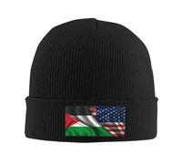 Inverno Cappelli Palestine Palestinian And American USA Flag Comodo Berretto Corsa Termico All'Aperto Berretto per Autunno Inverno Ciclismo
