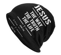 Inverno Cappello Caldo Unisex Il Modo La verità La Vita Skullies Berretti Berretti Inverno Caldo Cappello Lavorato A Maglia Adulto Religione Croce Fede Cristiana Bonnet Cappelli Regalo