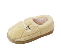 Inverno Coppie Wimen Caldo Baotou Peluche Morbido Fondo Confortevole Tinta Unita Piatta Cotone Slipper Natale Pantofole Donna 9, Giallo, 37.5 EU