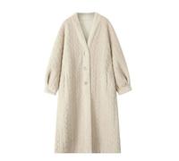 Inverno Donna Stile Pigro Donna Lungo Retrò Intrecciato Fursss Un Pezzo Imitazione Visone Fursss Cardigan Fursss Cappotto, Cachi, Small