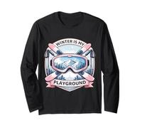 Inverno è Il Mio Parco Giochi Amante dello Sci Donna Sci Ragazza Sciatore Maglia a Manica