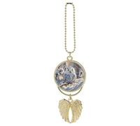 Inverno Gufo Bianco Auto Appeso Ornamento Specchio Retrovisore Pendente Carino Specchio Auto Decorazione Estetica Divertente Ciondolo Auto Charms Regali per Uomini Donne Stile Oro
