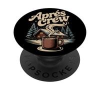 Inverno Neve Après Ski Cabin Crew Coffee Lodge Scena Montagna PopSockets PopGrip Adesivo