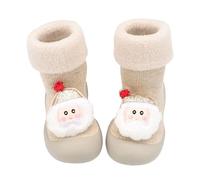 Inverno Nuovo Ispessito Caldo Bambino Calzini Natale Infant Bambino Scarpe Da Camminare Calzini Pantofole 23, beige., 21