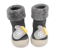 Inverno Nuovo Ispessito Caldo Bambino Calzini Natale Infant Bambino Scarpe Da Camminare Calzini Pantofole 23, grigio., 20 EU