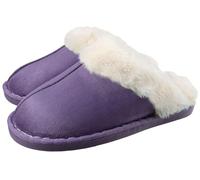 Inverno Pantofole Scamosciate da Donna Morbido Antiscivolo Scarpe Caldo Peluche Uomo Accogliente Memoria Schiuma Pantofole da Casa(Viola 36/37 EU)