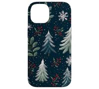 Inverno Pineta Bacche innevate Cozy Holiday Pattern Aesthi Custodia per iPhone 14