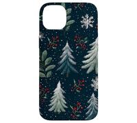 Inverno Pineta Bacche innevate Cozy Holiday Pattern Aesthi Custodia per iPhone 14 Plus
