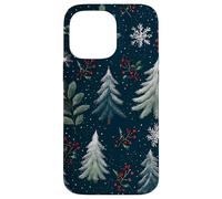 Inverno Pineta Bacche innevate Cozy Holiday Pattern Aesthi Custodia per iPhone 14 Pro Max