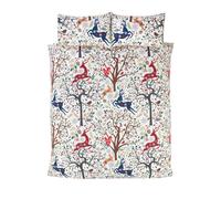 Inverno Skandi Foresta Bosco Animali Cervo, Coniglio Copripiumone Set Letto
