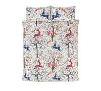 Inverno Skandi Foresta Bosco Animali Cervo, Coniglio Copripiumone Set Letto