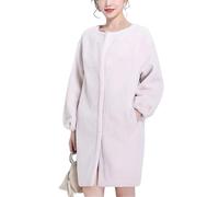 Inverno Soffice Morbido Faux Furss Cocoon Cappotto Donna Spalla Goccia Caldo Falso Sheared Visone Furss Giacca, Quasi Malva, Small