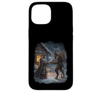 Inverno Strega Dea Pagana Yule Folklore Celeste Neve Arte Custodia per iPhone 15