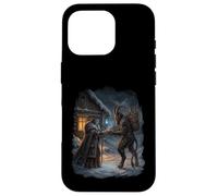Inverno Strega Dea Pagana Yule Folklore Celeste Neve Arte Custodia per iPhone 16 Pro