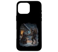 Inverno Strega Dea Pagana Yule Folklore Celeste Neve Arte Custodia per iPhone 16 Pro Max