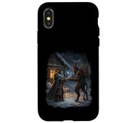 Inverno Strega Dea Pagana Yule Folklore Celeste Neve Arte Custodia per iPhone X/XS