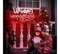 Inverno Wonderland Neon Sign, Natale Portico segni Yard, Outdoor Garden Light, Fiocco di neve Led Sign, Buon Natale Led Signs
