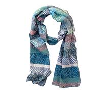 Invero, Sciarpa a Motivi Flora, 100% Cotone (kbA), pastello, 180 x 35 cm