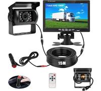 Inverso Kit Telecamera Per Retromarcia Monitor LCD TFT Da 7" HD Sensore Di Parcheggio 12V-24V Visione Notturna Per Camper Autobus Camion Rimorchi Cavo 15 M Backup