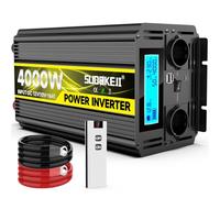 Inversor de onda sinusoidal modificada de 4000W Convertidor de tensión de 12V a 230V Inversor de potencia con pantalla LCD y mando a distancia y dos puertos USB de 2,4 A Enchufe UE