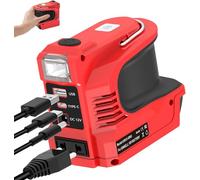 Inverter a batteria da 220 W, compatibile con batteria Einhell da 18 V, DC 18 V a AC 220 V ~ 230 V, prese a batteria invertite con USB Type-C, 280 lm, LED per il campeggio