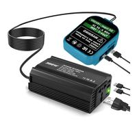 Inverter a batteria da 300 W per batteria Makita da 18 V (senza batteria), convertitore di tensione da DC 18 V a 220 V, convertitore di corrente a 5 porte con porta USB e tipo C, potenza massima di