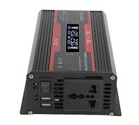 Inverter a onda sinusoidale modificato 300 W display a colori di ricarica rapida 4.2 A caricatore da auto con fusibile integrato 12 V a 230 V inverter di campeggio (nero)