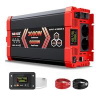 Inverter a onda sinusoidale pura, 2000 Watt, inverter da 12 V CC a 230 V CA per camper, camion, solare, casa, inverter di potenza con 2 prese AC, USB 30 W, USB 5 V 3,1 A, porta hardwire, telecomando
