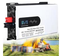 Inverter a onda sinusoidale pura, Convertitore ad alta tensione 5000W 6000W 8000W 12V 24V 48V 60V 72V CC a 110V 220V CA Trasformatore for auto e casa con display for auto e camion(8000W,60Vto220V)