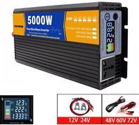 Inverter a onda sinusoidale pura da 3000 W a 8000 W, convertitore di potenza da CC 12 V 24 V 48 V 60 V a CA 220 V 230 V, con presa di corrente CA e display LCD(5000W,72V to 110V)