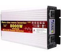 Inverter a onda sinusoidale pura da 3500 W a 8000 W di picco, convertitore da 12 V a 220 V CA for camion, casa, camper, inverter di potenza solare fuori rete da 5000 W a 48 V a 110 V(8000W,24Vto220V)