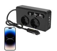 Inverter Auto 200W | Convertitore Portatile per Ricarica - Caricatore per Viaggio Adattatore Plug-in Versatile per Uso in Viaggio per Piccoli Elettrodomestici, Portatili, Droni