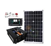 Inverter Auto Convertitore Set Completo Solare 20000W 500W Pannello 100A Inverter Controller (2 Prese) 12V/24V 110V/220V Per Campeggio Domestico