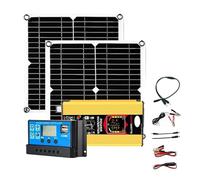 Inverter convertitore Set Completo Casa Inverter 6000W 220v 30A Controller 200W Pannello Solare Generatore Portatile Kit Fotovoltaico Campeggio Auto(220V Yellow)