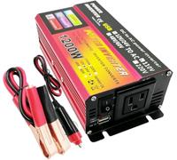Inverter da 1200 W DC 12 V a 110 V AC Converter con 1 porta USB e 1 presa CA per viaggi su strada, campeggio, camper, camion, auto, pick-up