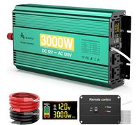Inverter da 3000 watt, inverter da 12 V DC a 110 V/120 V CA, inverter sinusoidale modificato da 6000 W con visualizzazione a LED remota, 2 prese AC porta USB da 3,4 A, inverter da 12 V
