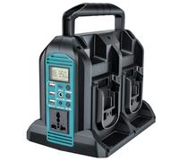 Inverter da 350 W per batteria Makita da 18 V, DC 18 V a AC 230 V, convertitore di tensione sinusoidale puro, 4 porte con connettore USB-A e USB-C, luce LED da 300 lm, per campeggio di emergenza