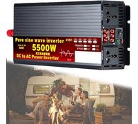Inverter di potenza a onda sinusoidale pura da 1000 W/1600 W/2200 W/3000 W/3500 W/4000 W/5000 W/5500 W/6000 W/8000 W/12000 W, DC 12/24/48/60/72 V a AC 110 V/220 V, presa con display digitale, pannel