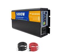 Inverter di Potenza a Onda sinusoidale Pura da 24 V a 110 V 50 Hz, 5000 W con Display LCD, Inverter di Potenza per Auto da 12 V-72 V CC a 110 V 220 V CA, con Prese CA per Camper da Campeggio