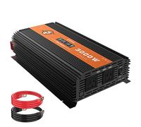Inverter di potenza da 3000 Watt da 12 V a 110 V, onda sinusoidale modificata DC a AC convertitore auto/esterno, doppia presa CA 110 V, 3 porte USB, display a LED per solare, campeggio,