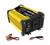 Inverter di potenza intelligente da 3000 W, convertitore da CC 12 V a CA/V con doppio caricatore USB for auto, inverter di potenza portatile a onda sinusoidale modificata(Yellow)