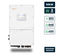 Inverter Fotovoltaico Alta Tensione Solis Trifase Ibrido On-Grid/Off-Grid 50Kw Quadruplo Mppt Schermo Lcd Wifi Meter E Ta Inclusi Garanzia 10 Anni Ip66