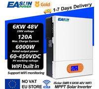 Inverter ibrido EASUN 6KW 48V 4KW 3.2K 24V Solar Power Off Grid convertitore 230V costruito in WIFI BMS 120A MPPT caricabatteria solare