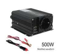 Inverter Inverter Per Auto 300W 500W DC12V AC220V Convertitore Caricabatterie Portatile Per Esterni Presa Accendisigari UE/universale Invertitore(Black 500W EU)